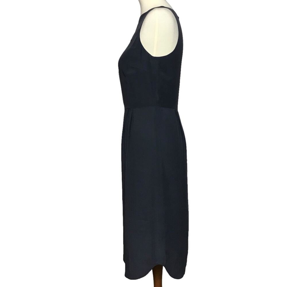 Ulla Johnson Silk Charcoal Grey Beateu Neckline Cut Out Midi Cocktail Dress S - Picture 8 of 12